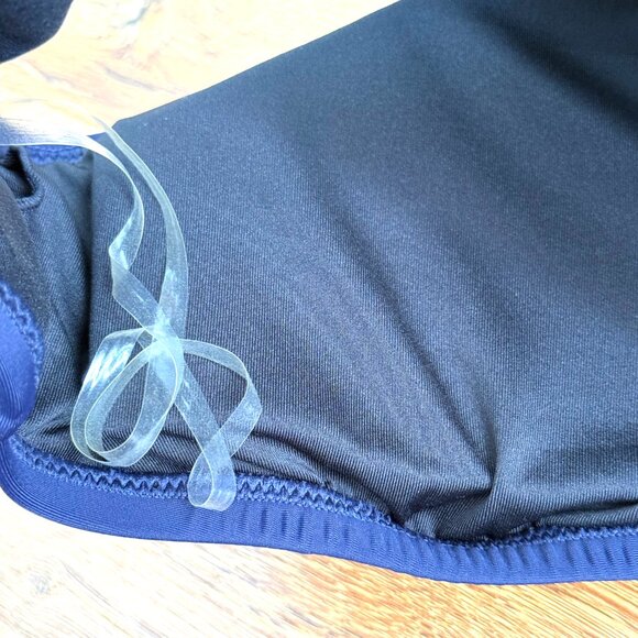 J Crew Cutout One Piece Full Coverage Buttons Swimsuit Womens 20 Navy Blue NEW - Picture 6 of 7